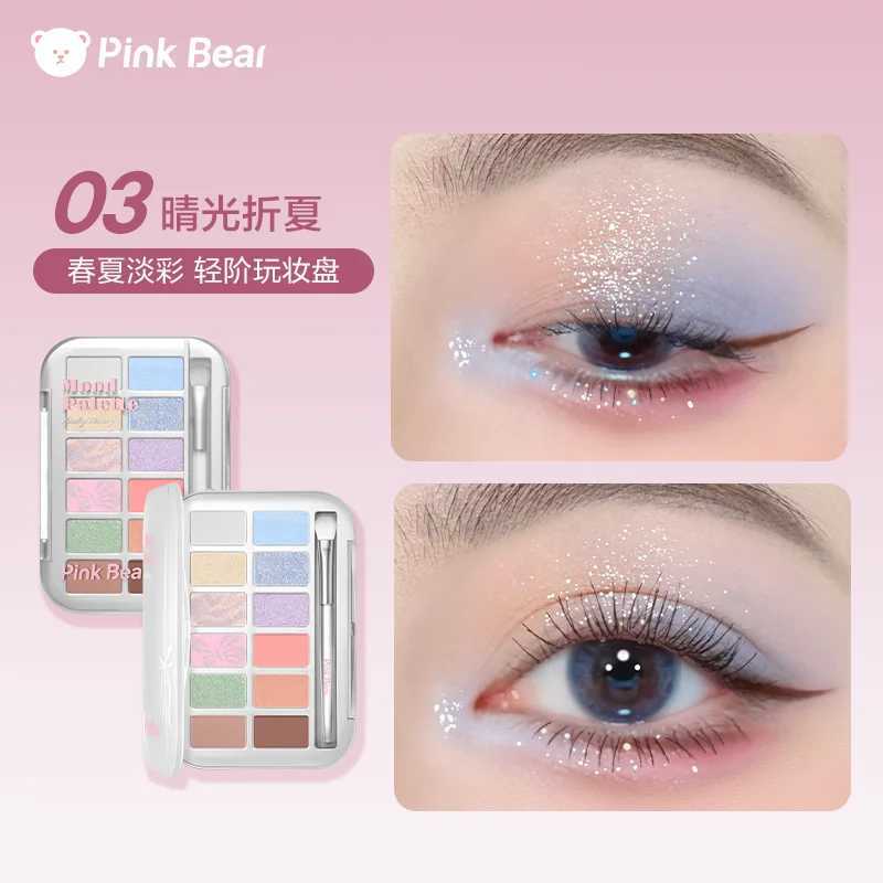 Pinkbear 12 Color Glitter Eye Shadow Makeup Matte Shimmer High Pigment Eyeshadow Comprehensive Plate Girls Birthday Gift W250520