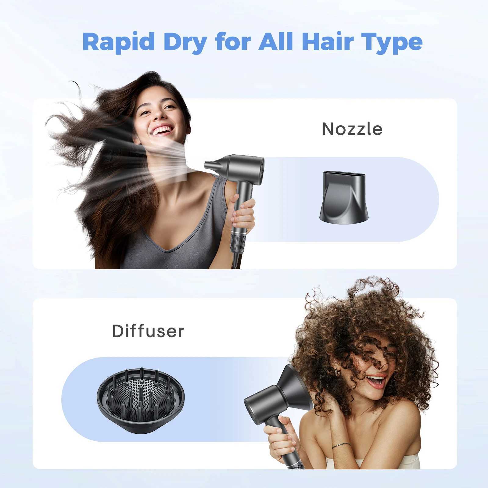 120000 RPM Hair Dryer Negative Ionic Blow Dryer Brushless Motor 40M/S Fast Drying High-Speed Low Noise Thermo-Control Hairdryer z2505204AUC