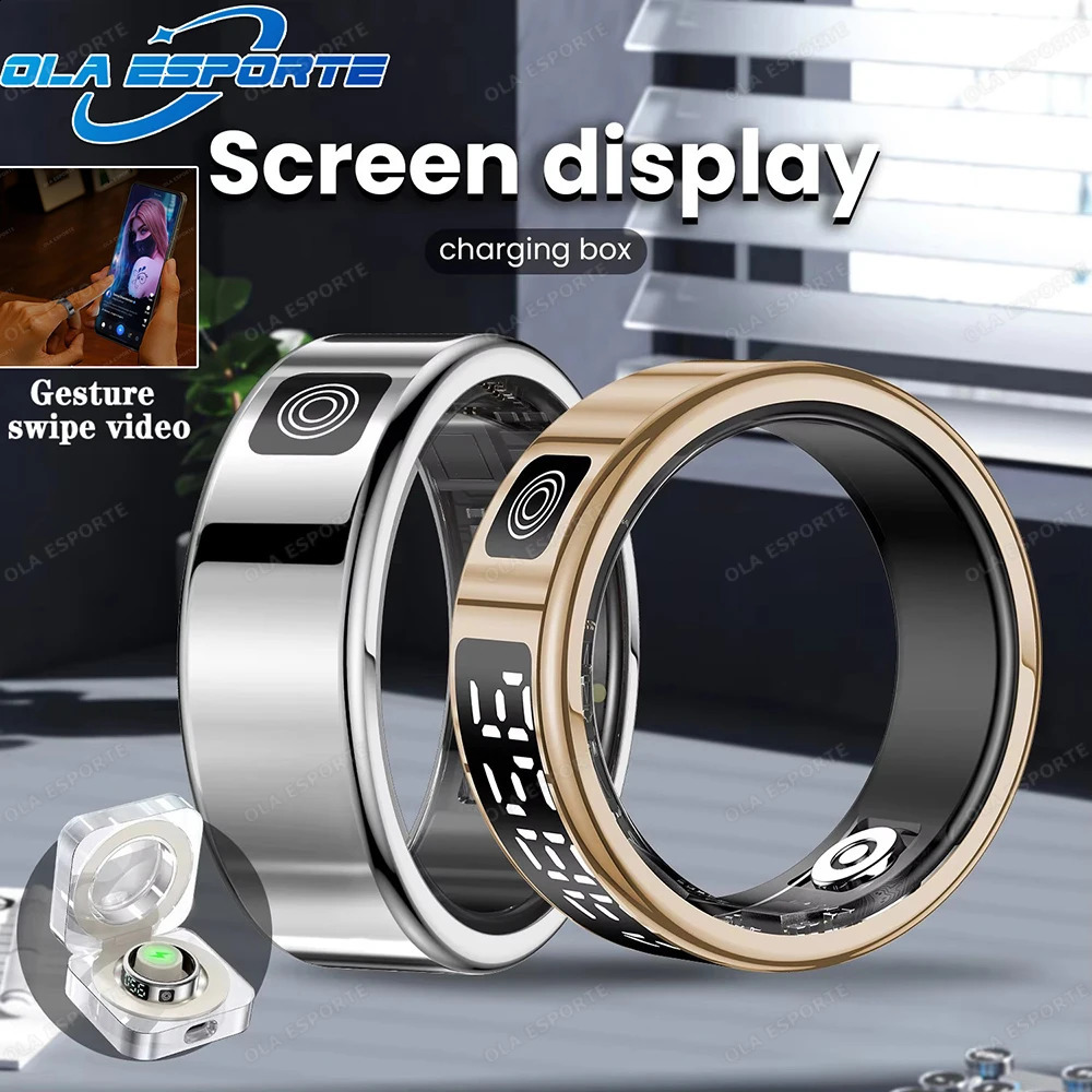 2025 For Smart Ring Support Screen Display Health Monitor Gesture Control Multi-Sport Modes 5ATM Waterproof Smartring 250514