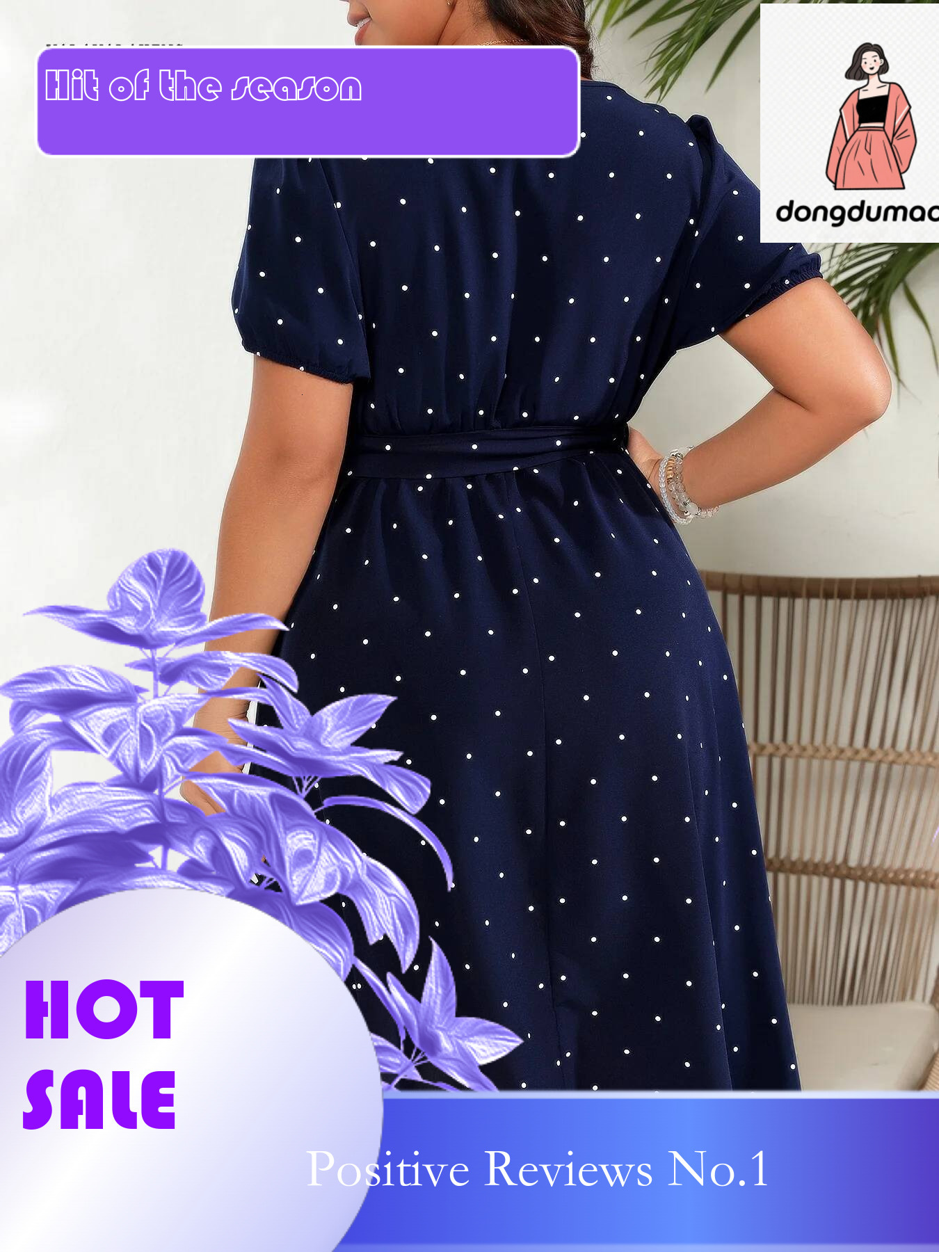dongdumaoyi 2025 Casual Dot Square Collar Plus Size Women Summer Vintage Lace-up Short Sleeve Ladies Elegant Ruffle Knee Dress