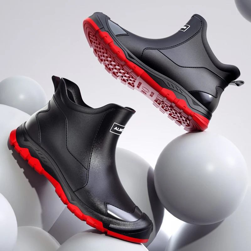 Outdoor Non-slip Light Shoes Men Rain Boots Waterproof Rubber Fishing Shoes Durable Waterproof Rubber Fishing Shoes 250515