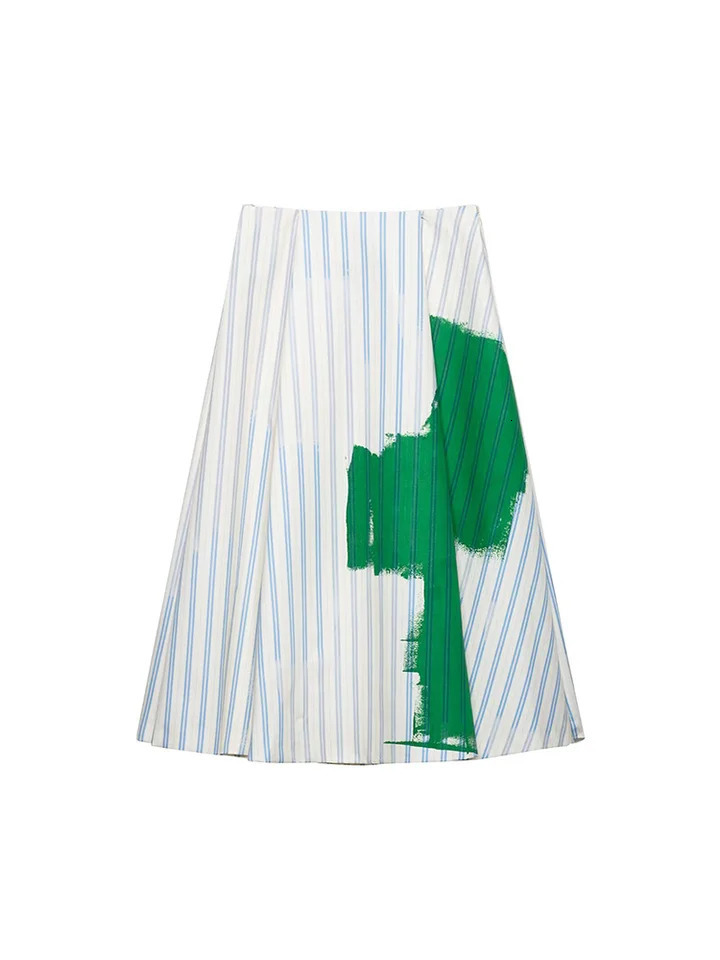 SIYANG Women Fashion 2 Piece Set Striped Backless Pleated Tops Vintage Side Zipper Mini Skirt Female Chic Lady Skirts 250520