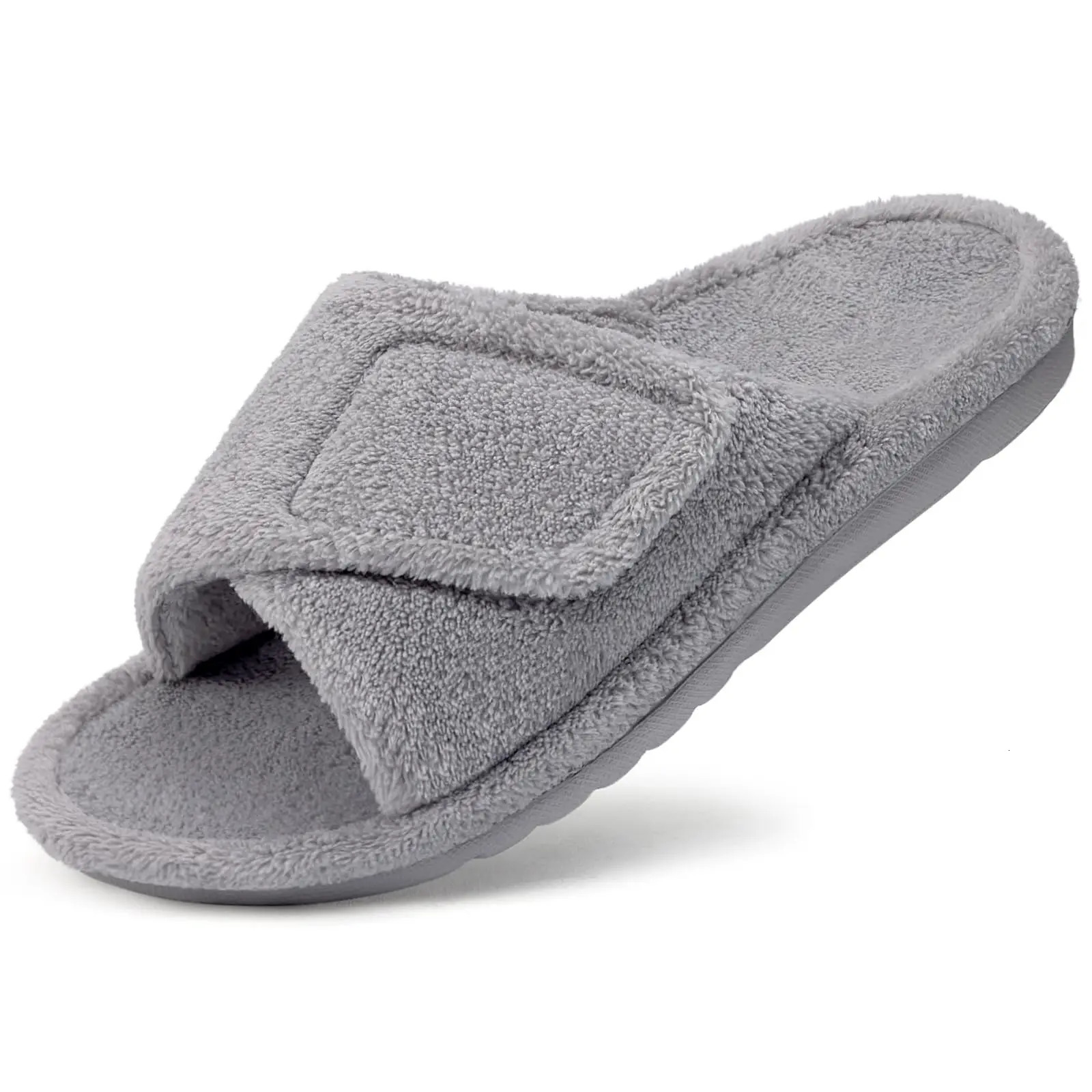 Comwarm Adjustable Fur Women Slippers Fashion Fluffy Women House Slippers Orthopedic Open Toe Women Cotton Shoes Arch Support 250516