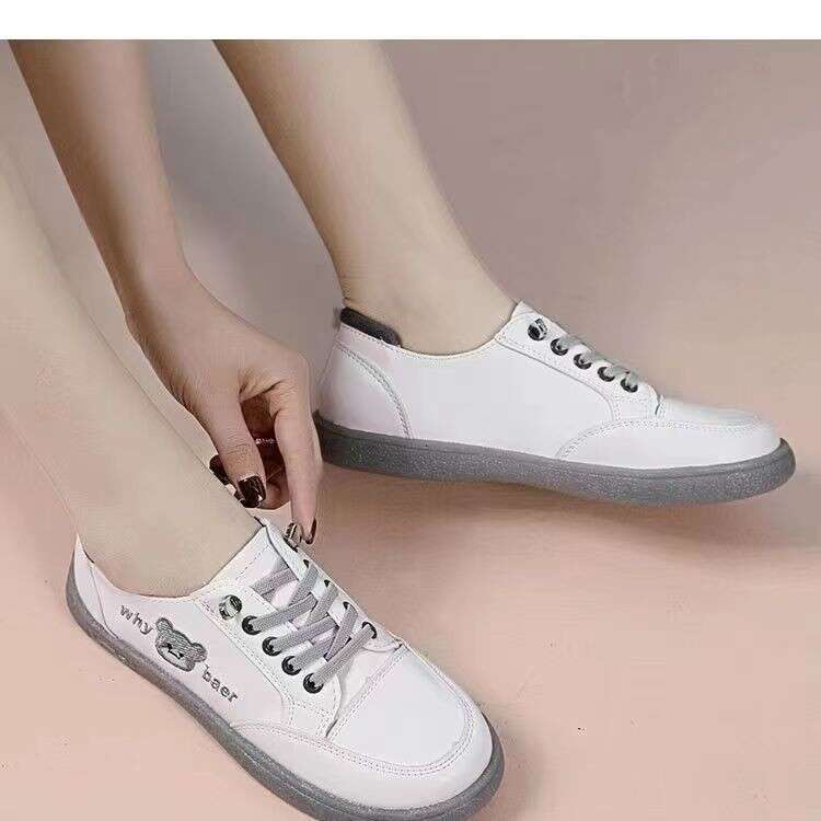 Cross strap flat heel PU deep cut round toe low top cool slippers, single leather shoes, women's casual sports shoes