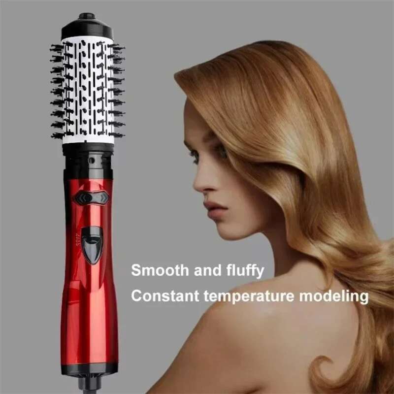 2 Replaceable Head 360 Rotating AirFlow Hot Air Brush Straightener Curler Iron Volumizer Blowers Electric Hair Dryer Comb