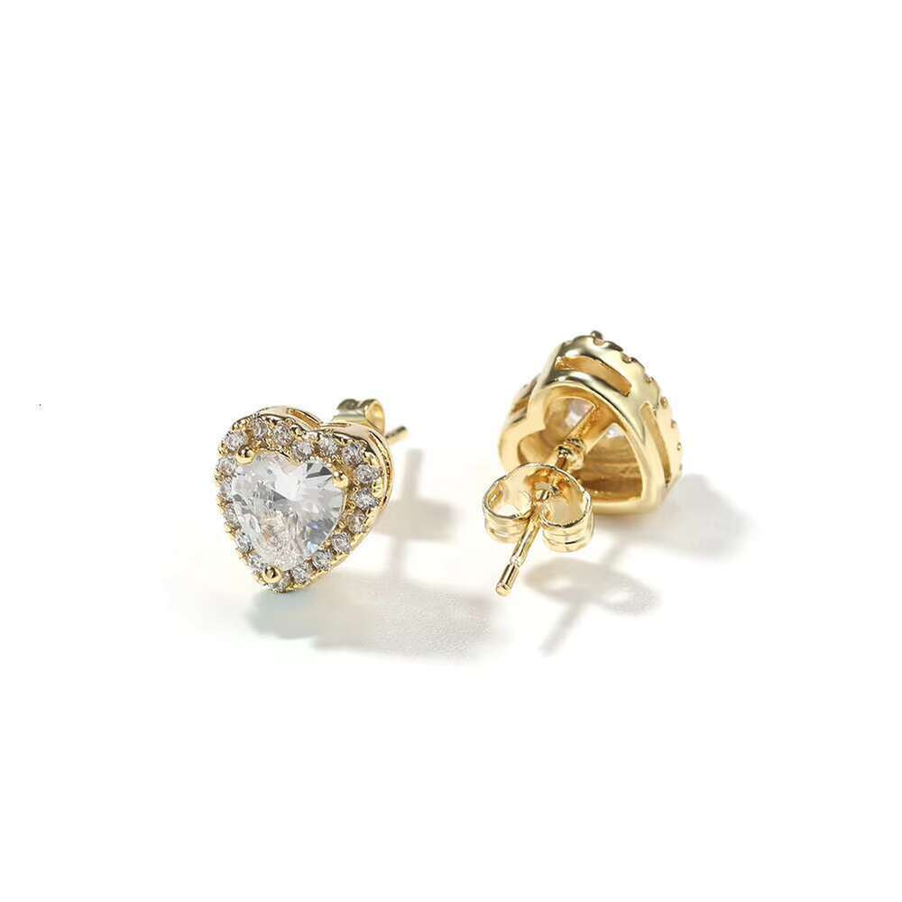 Newly arrived Hip Hop Heart shaped Earnail Decoration Princess CZ Female Screw Back Earrings Rap Singer Jewelry