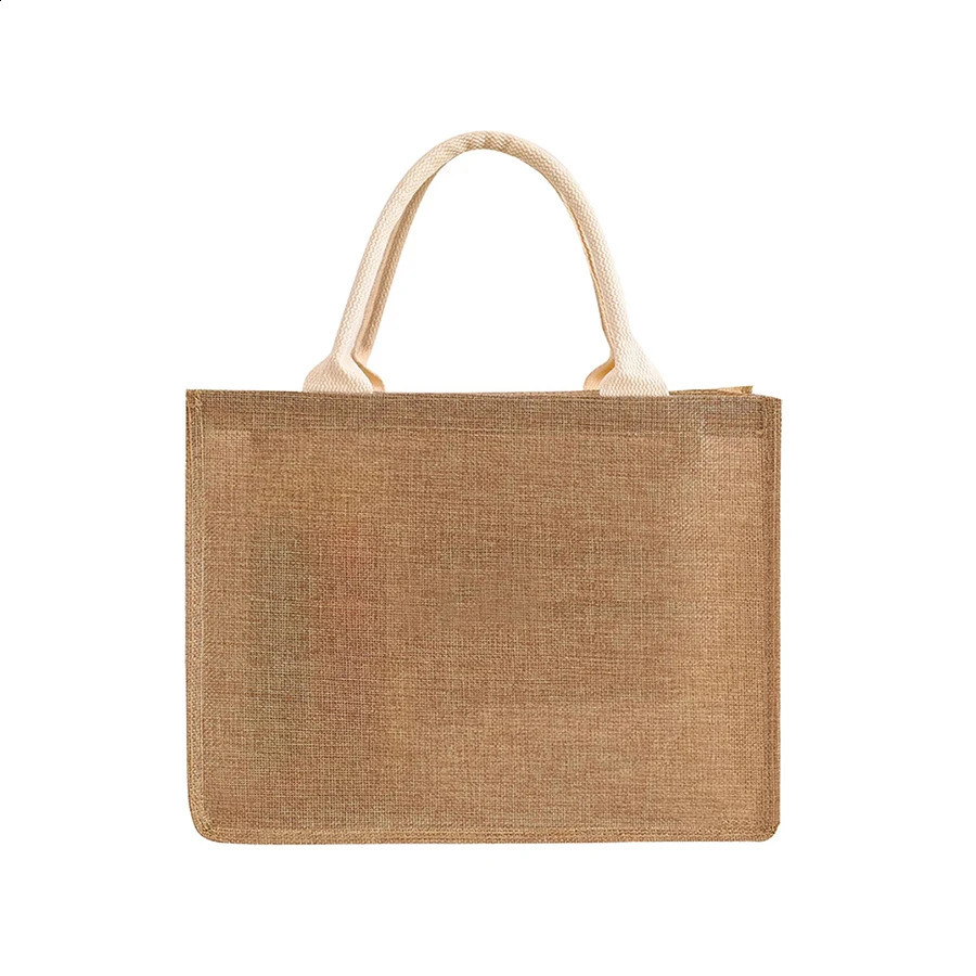 Large Capacity Ladies Tote Bag Letter Printing Faux Linen Button Handbag Portable Travel Storage Travel Bag 250516