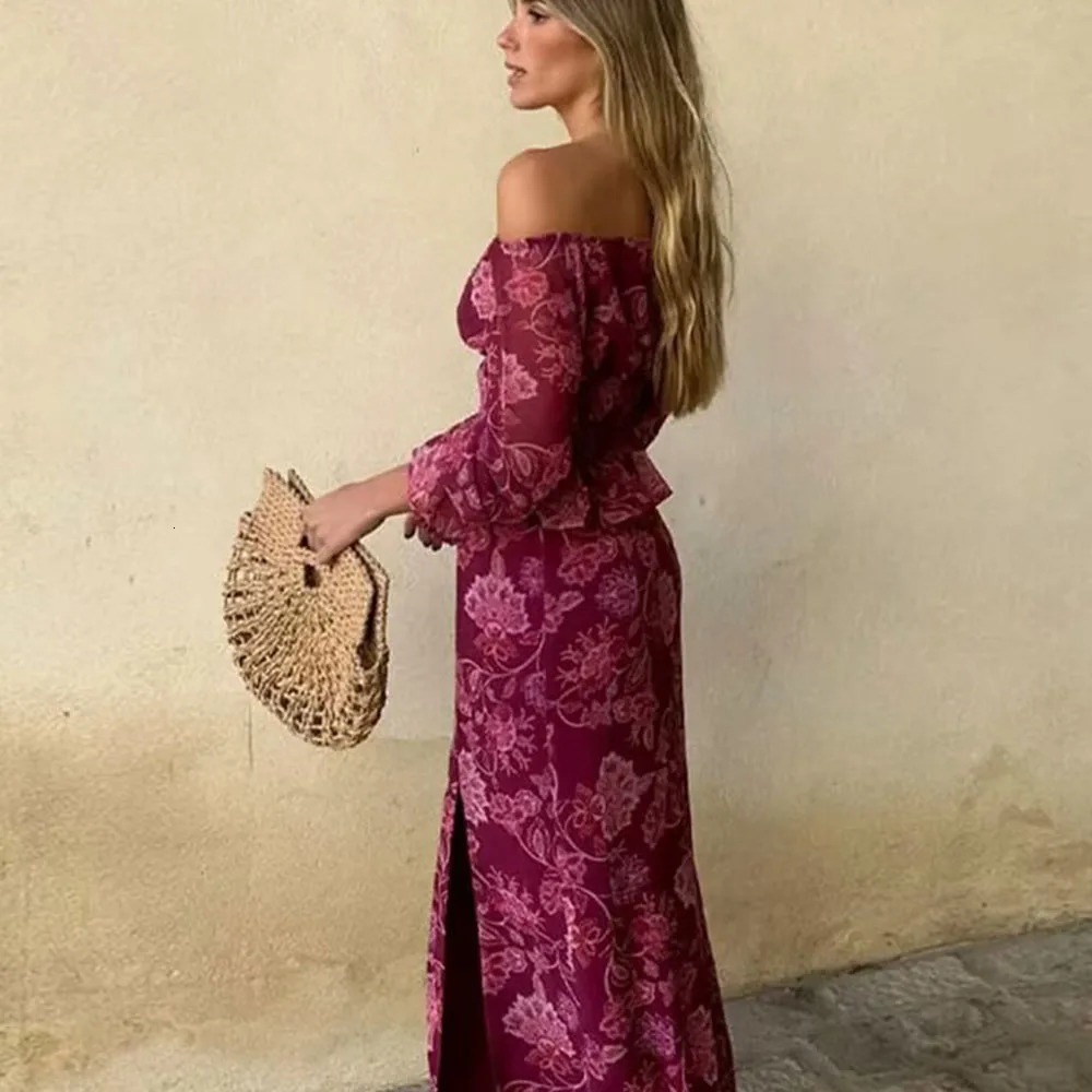 Autumn fashionable womens clothing casual and elegant retro European and American printing set 250520