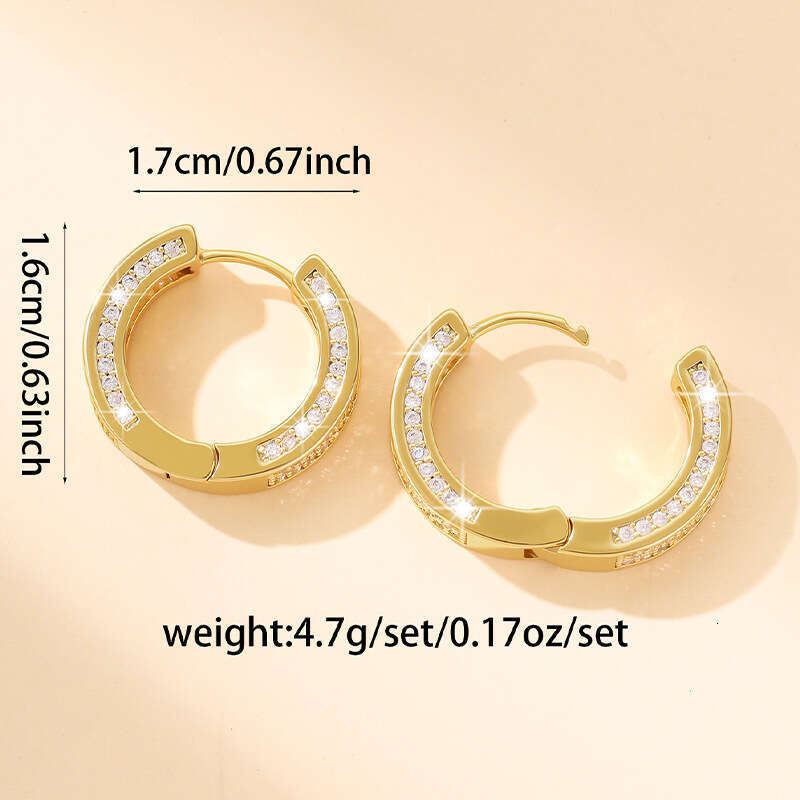 2025 designer Circular full of zircon Bling men's and women's hip-hop earrings with box