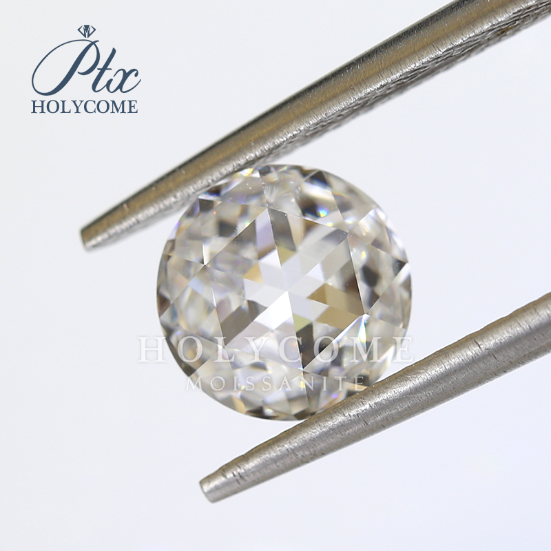 Moissanite Double Sides Rose Cut Pass Diamond Tester Round White D Color VVS1 Loose Beads Rings Charms Earrings GRA Certificate