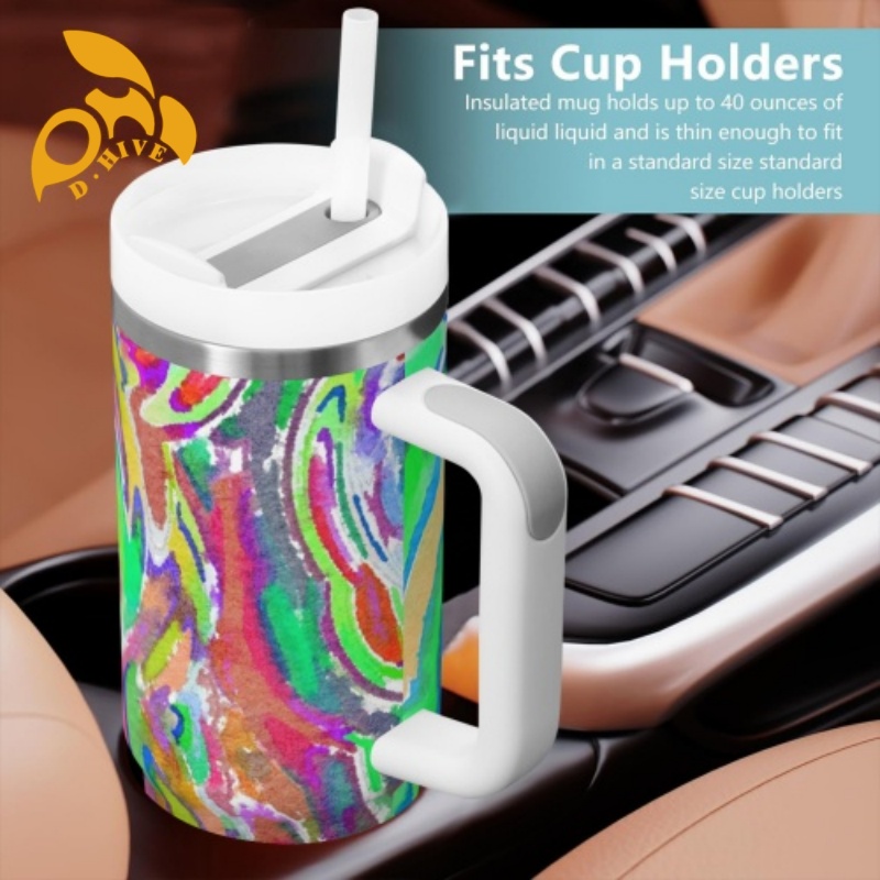 Free Shipping Professional Customized Water Cu Large-capacity handle car cup 40oz double drinking bottle straw drink bottle