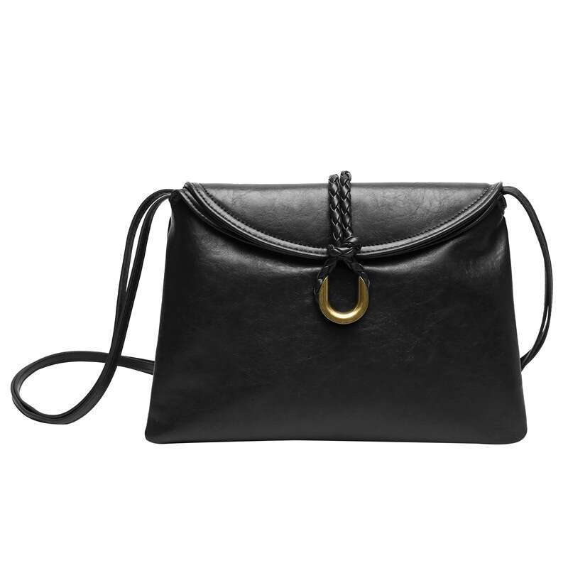 Single Shoulder New Vegetable Tanned Envelope Large Capacity Soft Leather Commuting Simple Temperament Women's Crossbody Bag