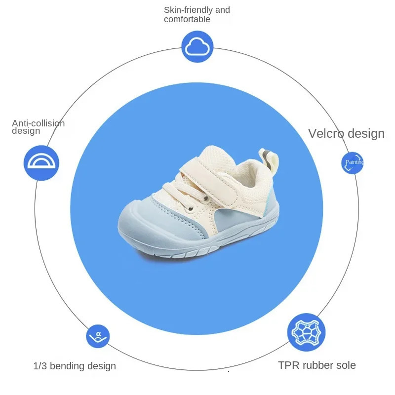 Baby Walking Shoes Boy Soft Soles Anti-skid Childrens Casual Sneaker Shoes Mesh Breathable Baby Shoes Baby Girl Shoes 250519