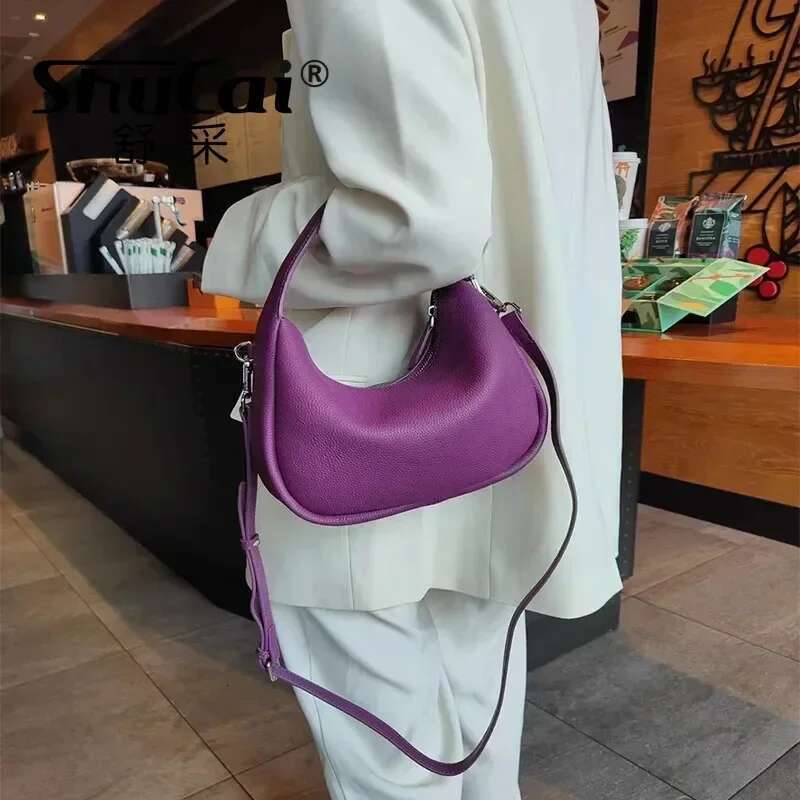 Women's Bags Designer Genuine Leather Women's Designer Top Layer Of Cowhide Handbags Shoulder Crossbody Underarm Bag For Women