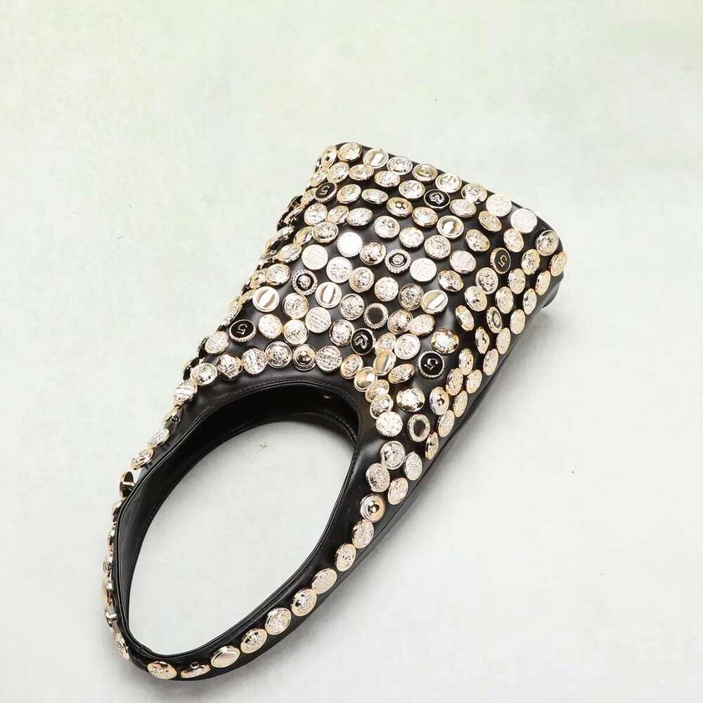 2025 New Women's DIY Pure Hand-sewn Button High-end Sense Underarm Bag, Bucket Shoulder Bags, Handbags
