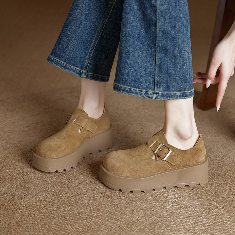 Spring New Boken Lazy Sponge Heel Fashionable Single Shoe Thick Casual Shoes Soft Sole Casual Women S Shoes Ddmysaturn