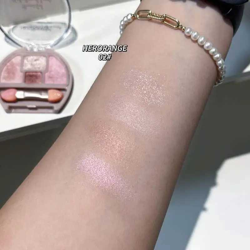 Four-color Eye Shadow Powder Palette Shimmering Glitter Natural Eyelid Silkworm Contour Shadow Natural Tone Pink Eyeliner Makeup W250520