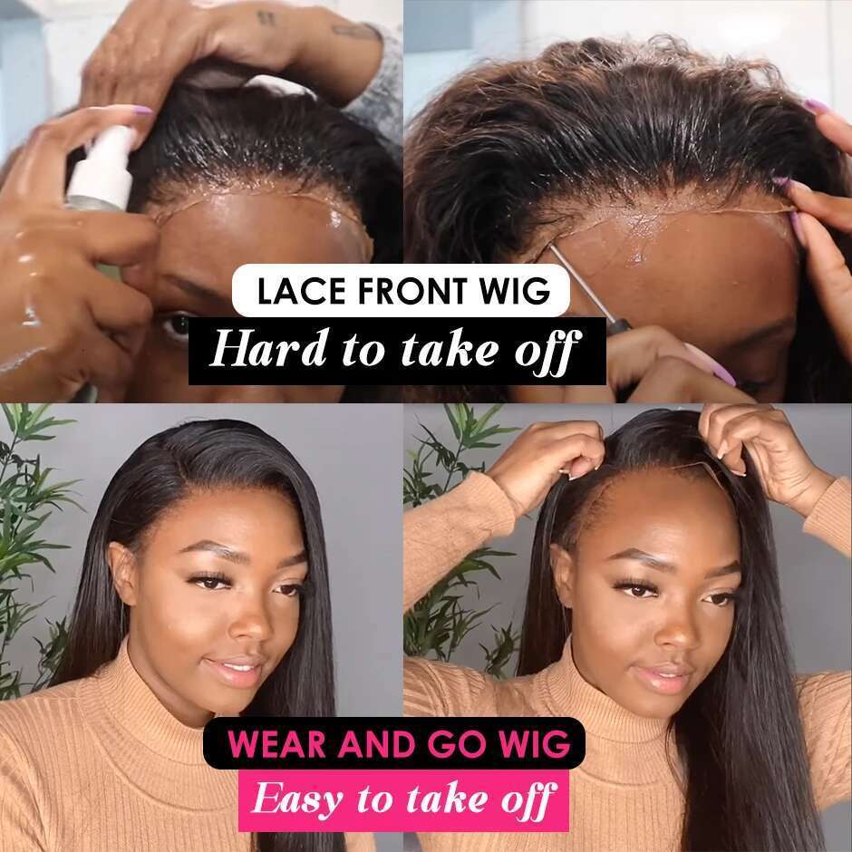 And Brazilian Body Wave 4x4 Lace Glueless Human Hair Wig 180% Wear Pre Plucked Ready To Go