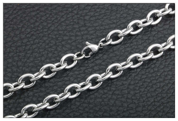 Stainless steel non-welded cross-shaped chain, interlocking O-shaped chain, titanium steel men's and women's necklaces, pendants, tags and c