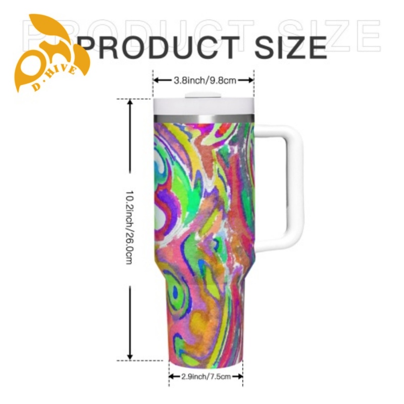Free Shipping Professional Customized Large-capacity handle car cup 40oz double drinking bottle straw drink coffee bottle
