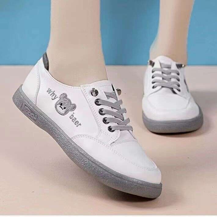 Cross strap flat heel PU deep cut round toe low top cool slippers, single leather shoes, women's casual sports shoes
