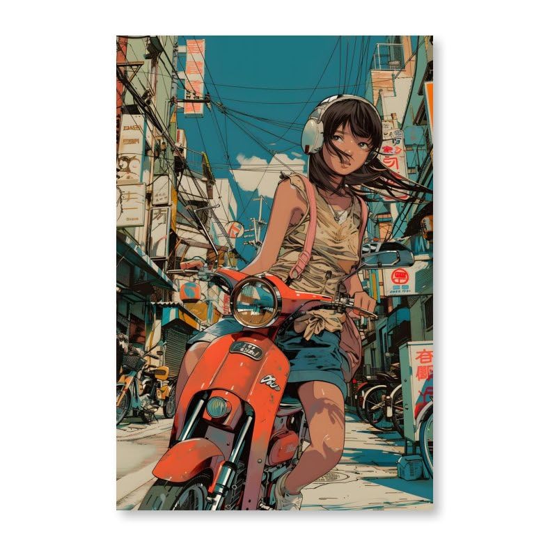 Cartoon Girl Gh Style Canvas Poster Wall Art Decor Print Picture Paintings for Living Room Gift ForBedroom Decoration