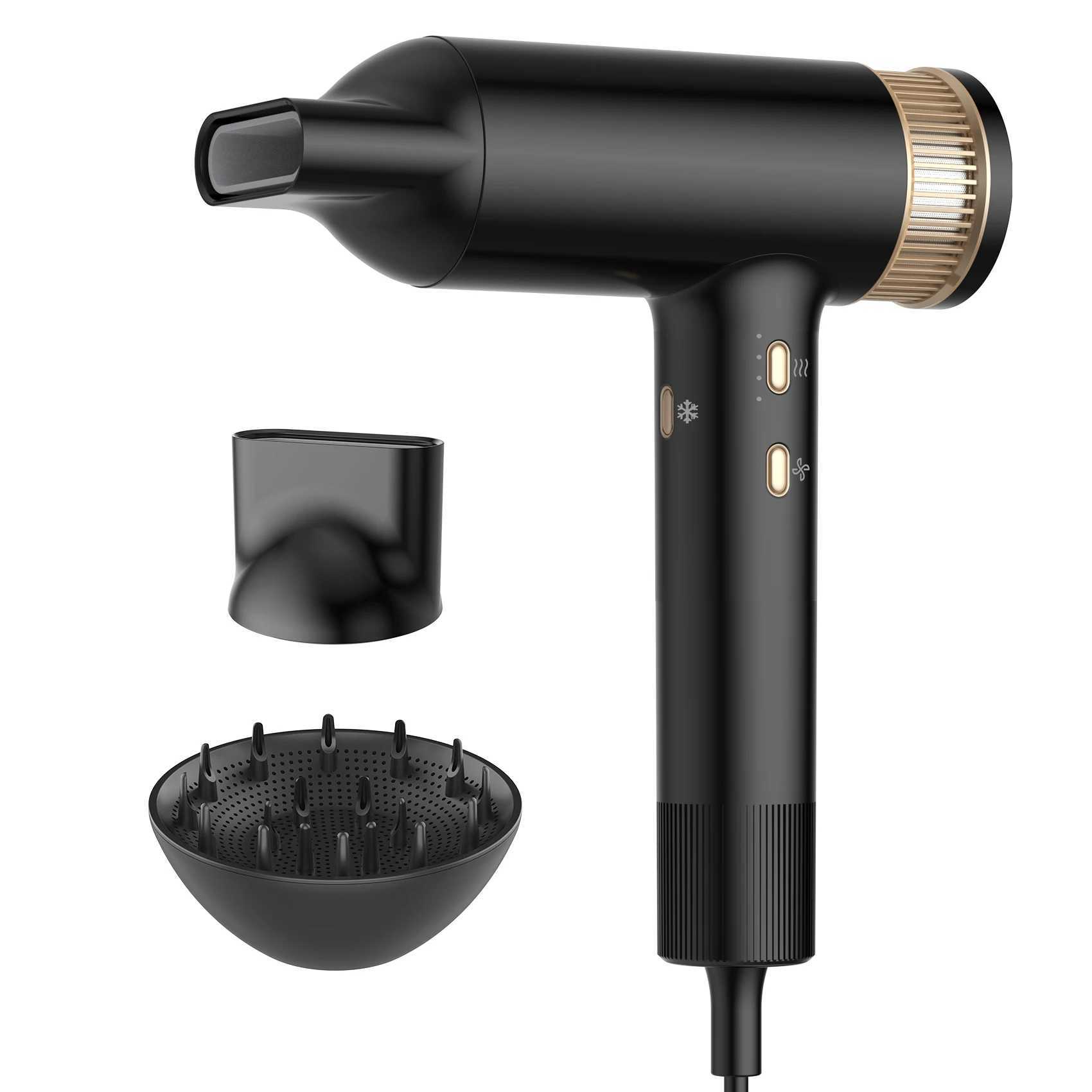 Hair Dryer 110000 RPM High-Speed Brushless Motor Negative Ionic Blow Dryer Thermo-Control Hair Dryer with Diffuser and Nozzle z250520