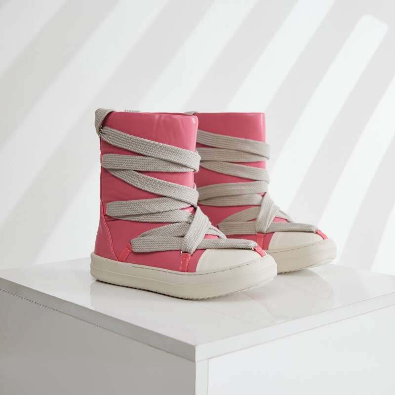 Couple's New NEW TOP Thick Sole High Top Size 44, Women's Shoes, Personalized Five Star Snow Boots, Men's