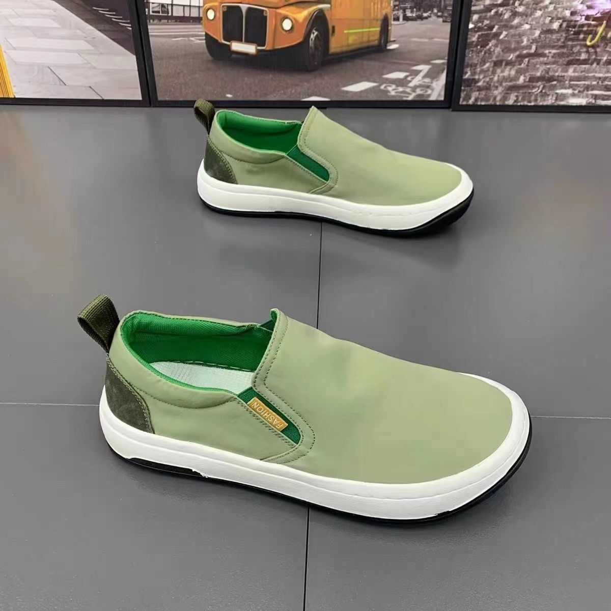 Men S Summer New Casual Shoes Breathable Canvas Men S Board Anti Slip Trend One Foot Lazy Shoes Ddmysaturn