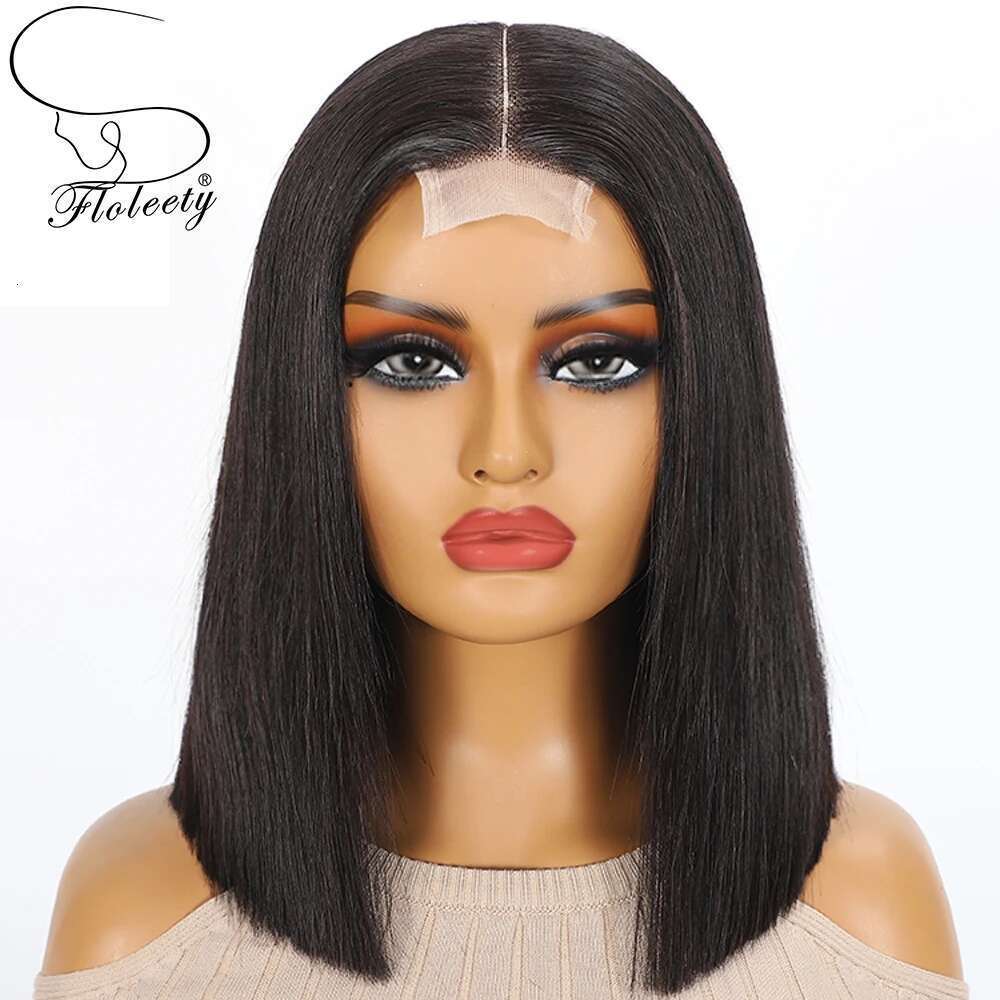 Super Double Drawn 300% 12A 5x5 2x6 Straight Bob Wig 13x4 Lace Frontal Human Hair Wigs For Women