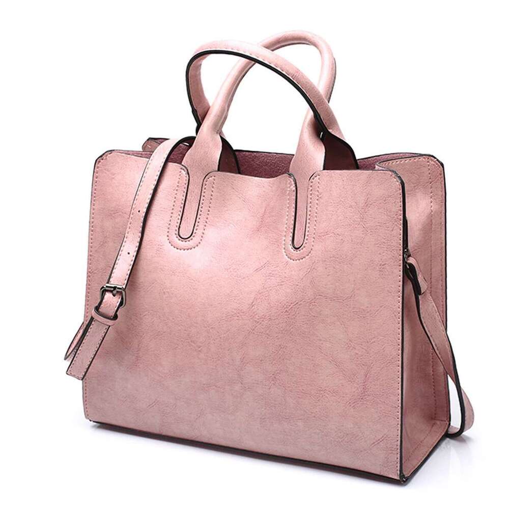 New Women's Business Casual Handbag Simple Retro Large Capacity Pu Leather Shoulder Crossbody Bag