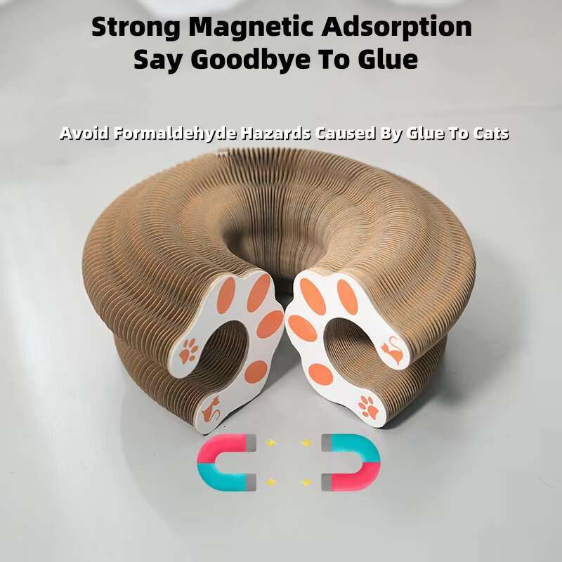 Transformable Scratcher with Bell Foldable Honeycomb Design Cat Climbing Tunnel Corrugated Cardboard Play Toy for Indoor Cats