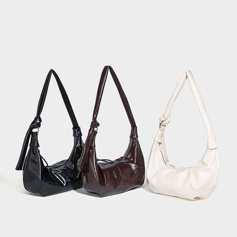 Women's Bags Designer Internet Celebrity's Korean Version Oil Wax Leather Horn Bun New Niche Single Shoulder Crossbody Commuting Versatile D