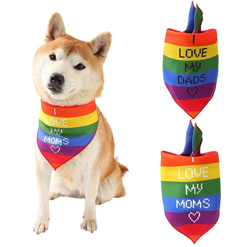New Rainbow Stripe Pet Bandana for Small to Medium Cats and Dogs LGBT