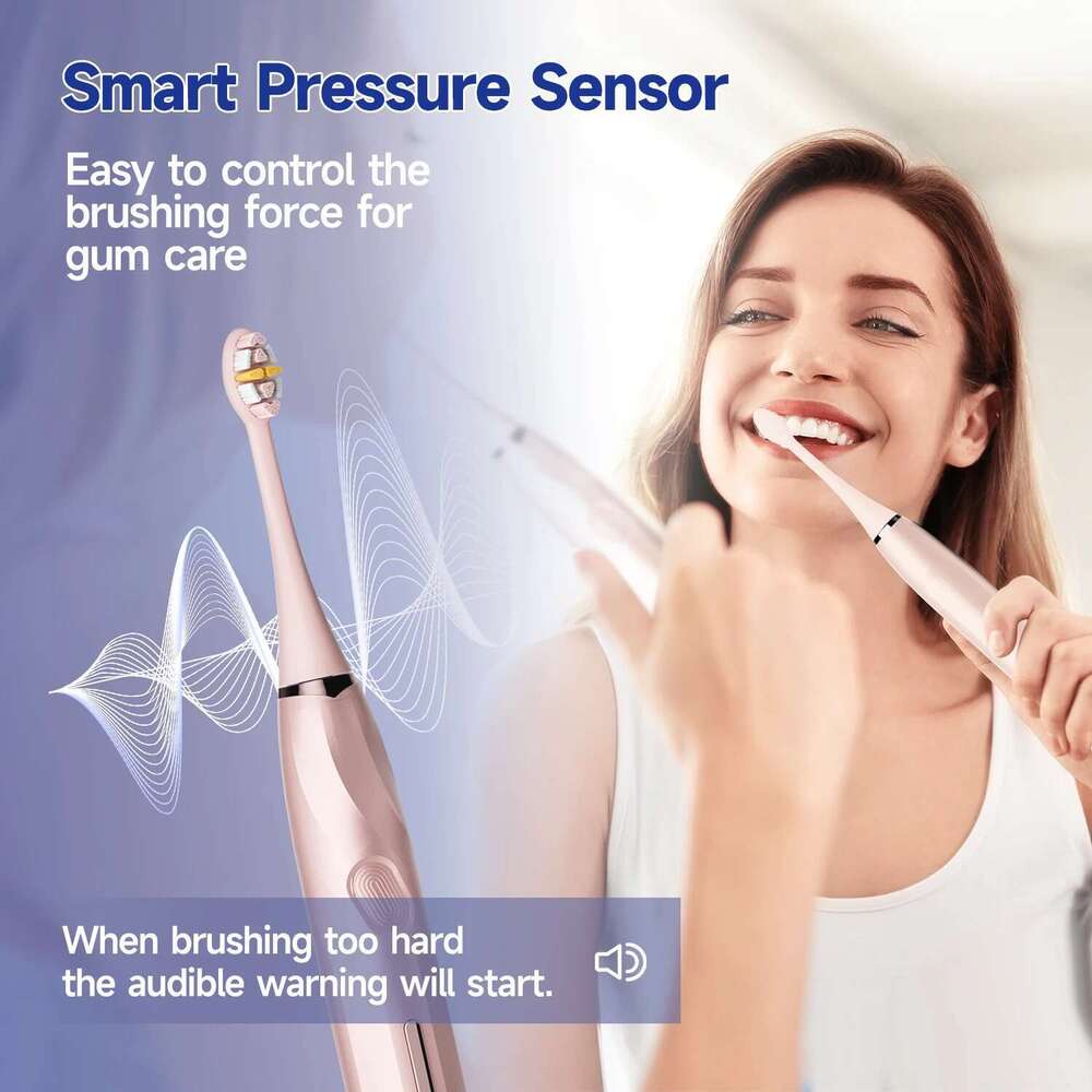 Seago Sonic Electric Toothbrush Touch Control Seamless Button Pressure Sensor with Travel Box Replaceable Brush Head