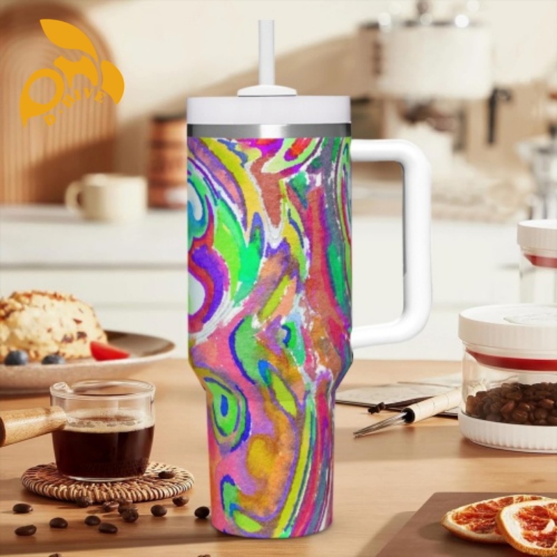 Free Shipping Professional Customized Water Cu Large-capacity handle car cup 40oz double drinking bottle straw drink bottle