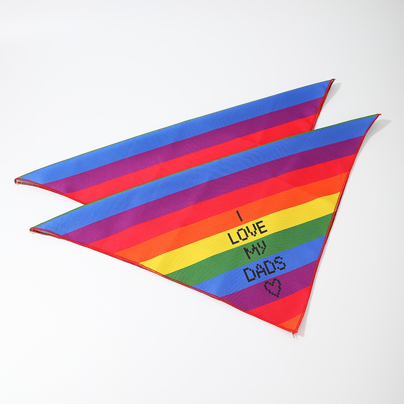 New Rainbow Stripe Pet Bandana for Small to Medium Cats and Dogs LGBT