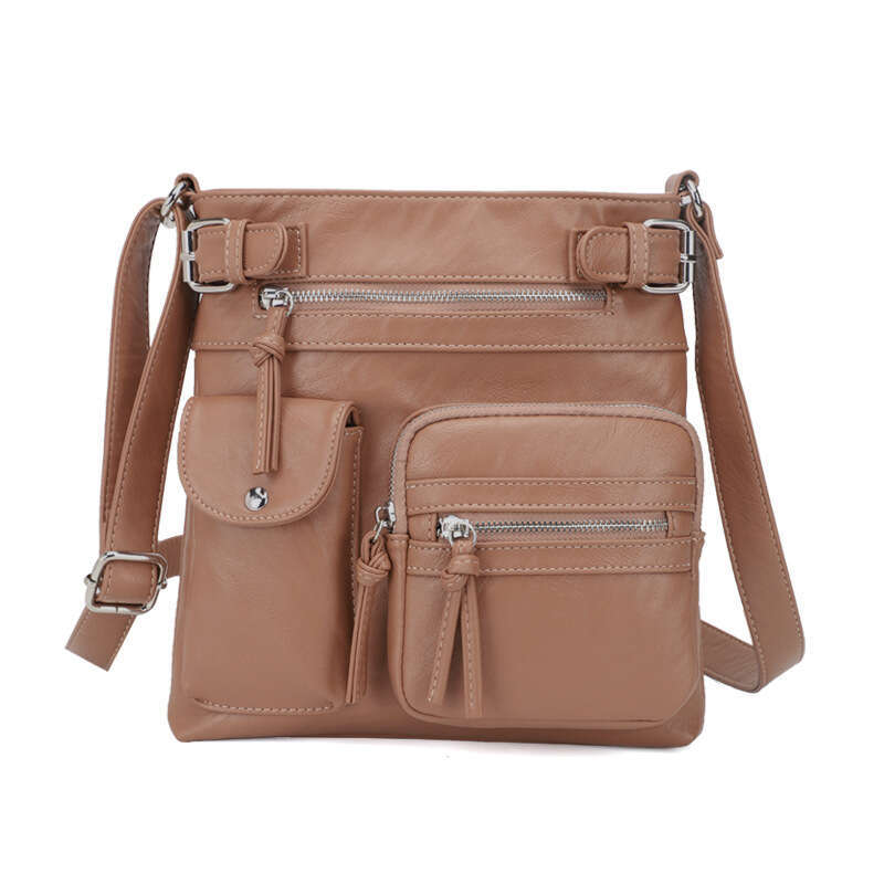 Bags, ladies' crossbody multifunctional small square European American fashionable niche PU shoulder bag, 2025 new style, unique and elegant temp