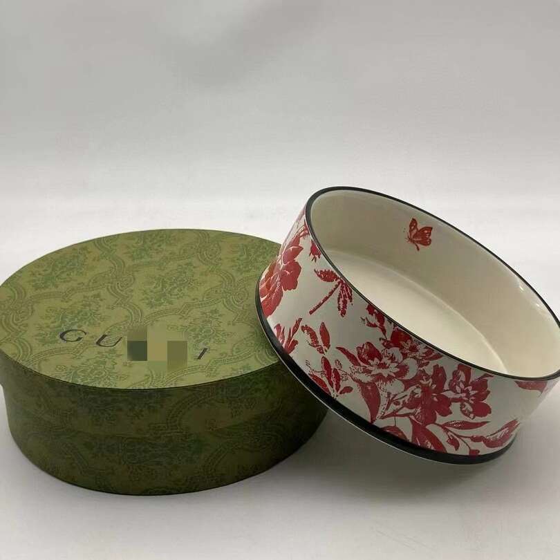 G Home Printed Ceramic Cat Dog Food Bowl Pet Supplies 12315