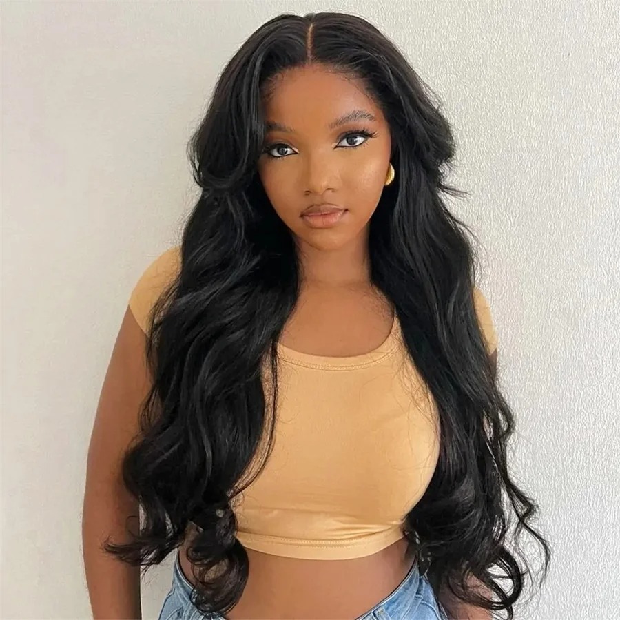 250 Density Body Wave 13x4 HD Transparent Lace Front Human Hair Wig black 13x6 Lace Frontal Wigs 36 Inch Pre Plucked synthetic lace front wigs