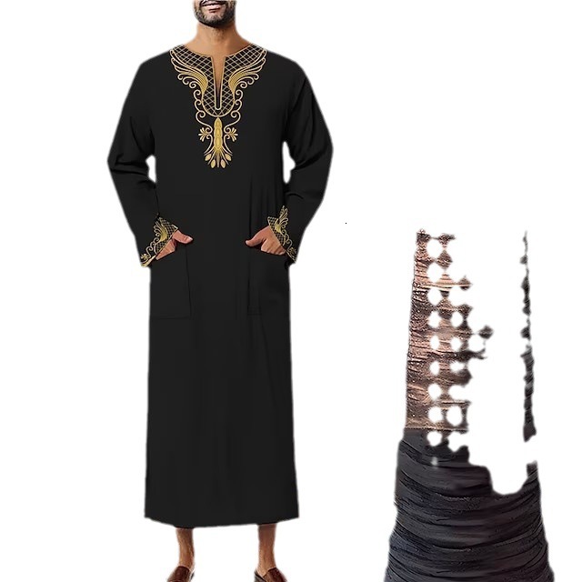 Designer Clothing New Muslim Arab Clothing Dubai Saudi Men's Embroidered Robe Product 2025 New