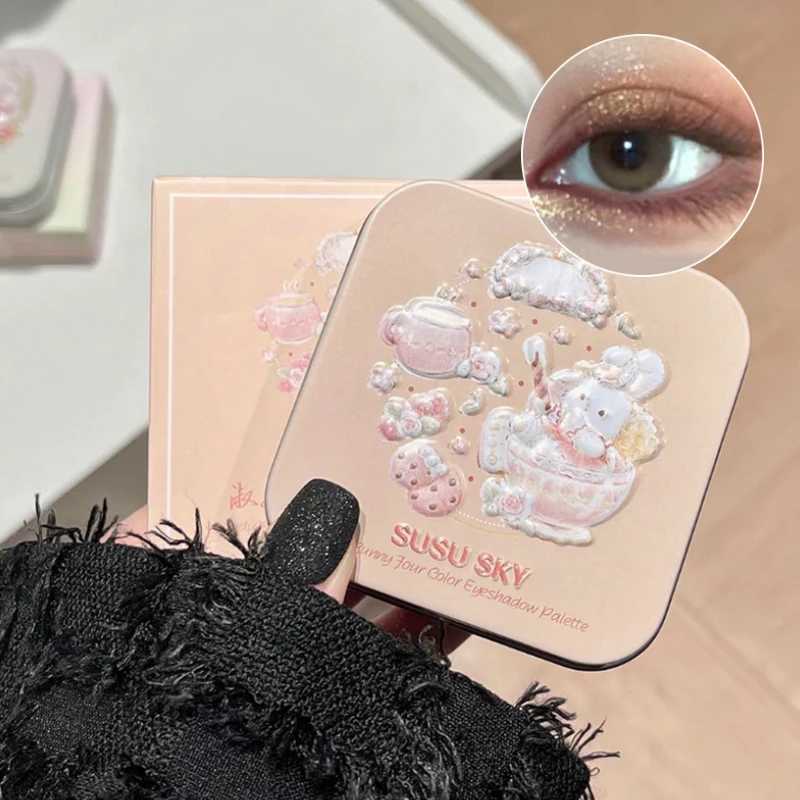 SUSU SKY Lady Rabbit 4-Color Eye Shadow Palette Matte Finish Skin-Tone Enhancing Naturally Blending Versatile for Everyday W250520