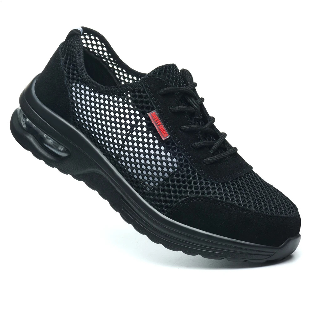 Mens Summer Mesh Breathable Steel Toe Safety Shoes Anti-Smash Puncture Proof Comfortable Outdoor Work Shoes 250519