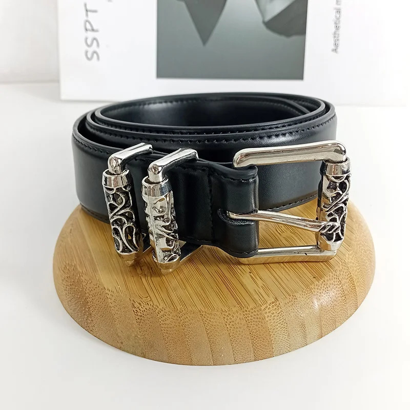 Fashion cowhide Real leather belt For Women High-end s Wide Belt Female Heart Desiner Womens Punk Gothic Jeans Belt 250517