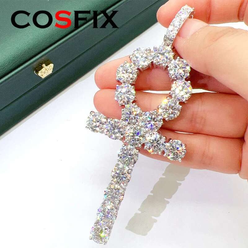 Moissanite Pendant For Women D Color Cross Men Moissanite Pendant 925 Silver Luxury Yellow Rose Mens Moissanite Necklace