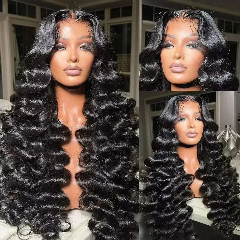 300 Density Loose 13x6 HD Curly Front Human Hair Wigs For Women Transparent 13x4 Water Deep Wave Lace Frontal Wig
