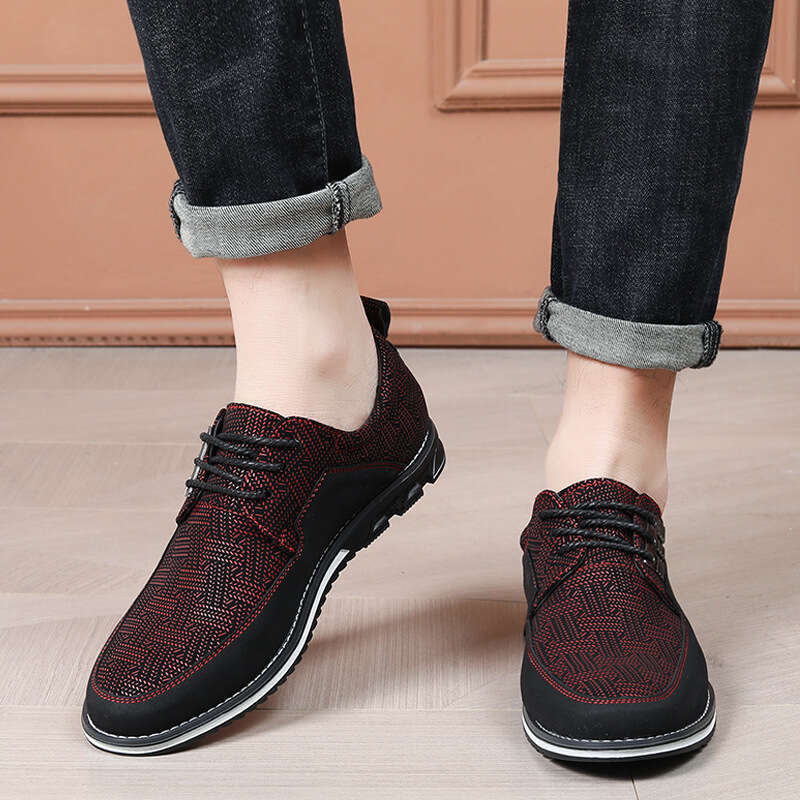 Board new British style round toe casual leather anti slip and wear-resistant men's shoes summer trend