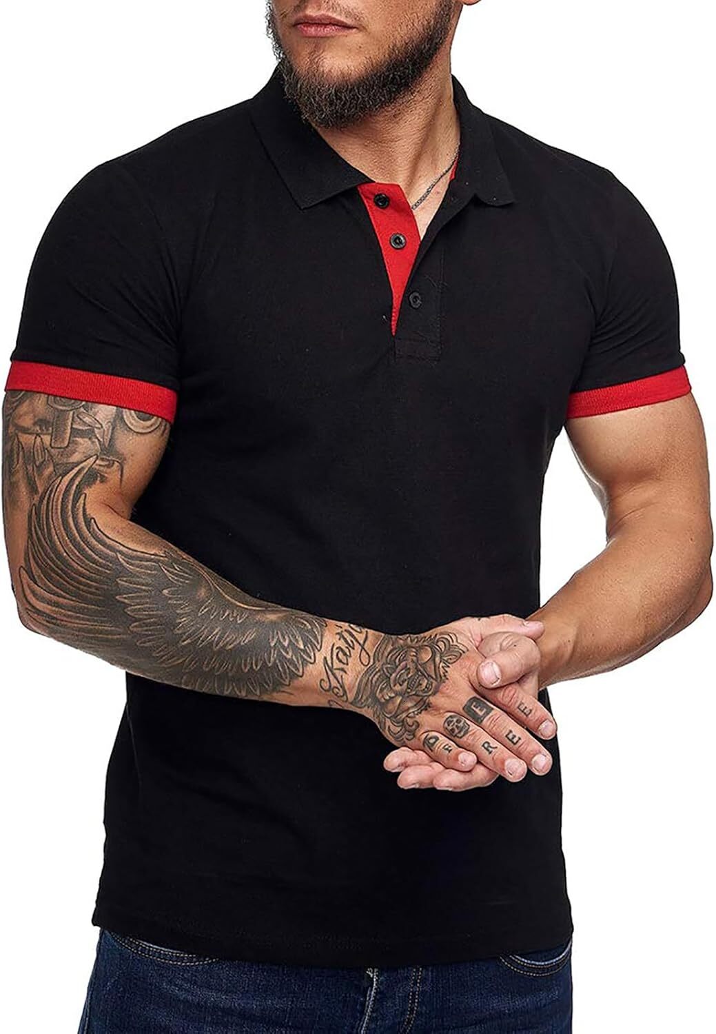 Mens Polo shirt Men's Short Sleeve Casual Slim Fit Polo Shirts Basic Designed Classic Cut Cotton Shirts Casual tops summer clothes cool