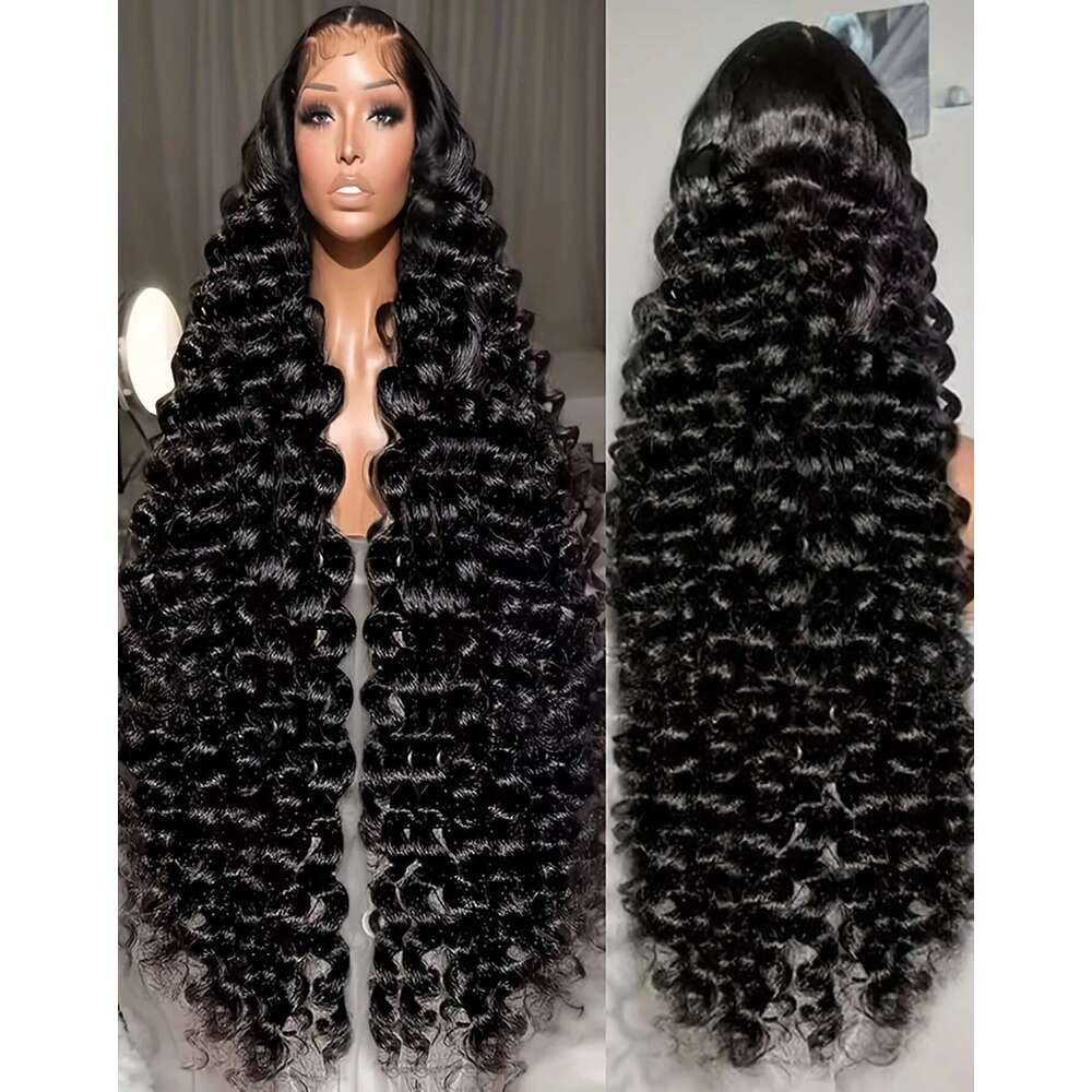 13x6 HD Deep Frontal Brazilian Curly 13x4 Human Hair Lace Front Wig Preplucked Loose Wave Wigs Women