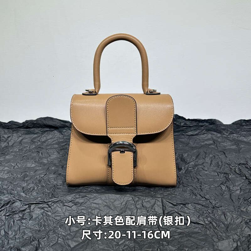 New Snow White Brillant Color blocked Box Leather Horseshoe Buckle Crossbody Bag Horizontal Handbag